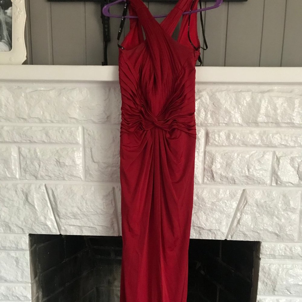 Red maxi Tadashi dress